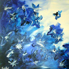 EVA SOL - blue-flower - Kunstausstellung Lichtportale Kellenhusen